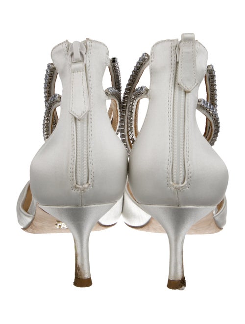 Badgley Mischka Satin Crystal Embellishments D'Orsay Pumps