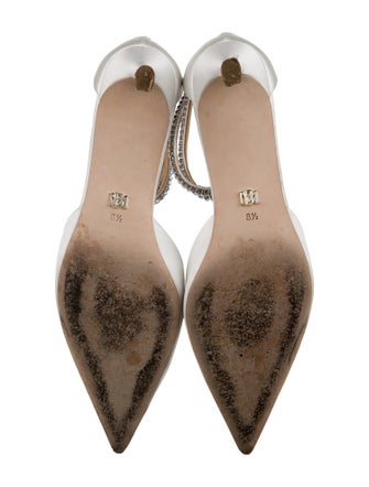 Badgley Mischka Satin Crystal Embellishments D'Orsay Pumps