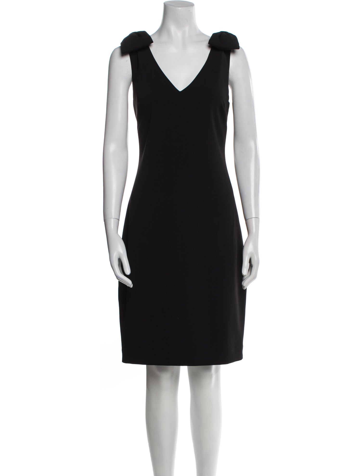 Badgley Mischka V-Neck Knee-Length Dress