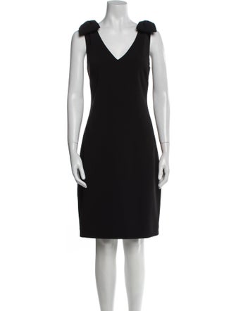 Badgley Mischka V-Neck Knee-Length Dress