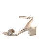 Badgley Mischka Satin Crystal Embellishments Sandals