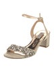 Badgley Mischka Satin Crystal Embellishments Sandals