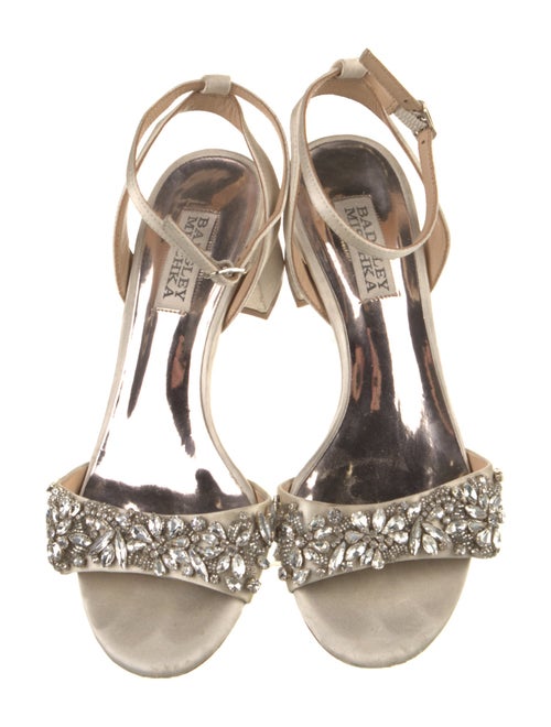Badgley Mischka Satin Crystal Embellishments Sandals