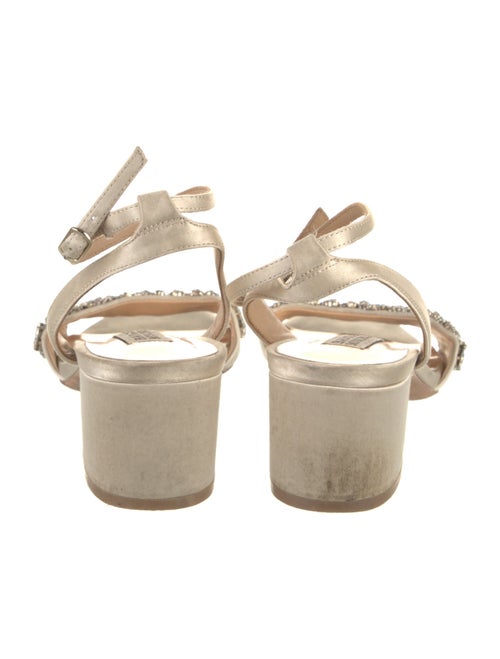 Badgley Mischka Satin Crystal Embellishments Sandals