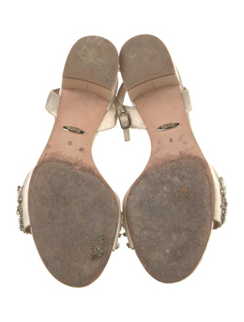 Badgley Mischka Satin Crystal Embellishments Sandals