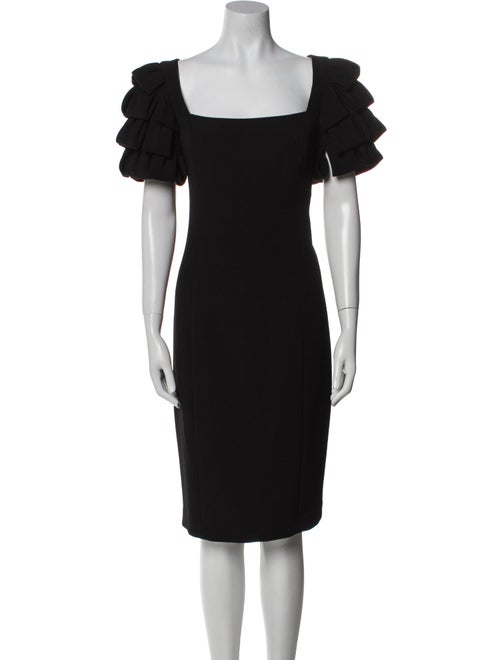Badgley Mischka Square Neckline Knee-Length Dress