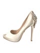 Badgley Mischka Satin Crystal Embellishments Pumps