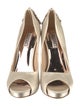 Badgley Mischka Satin Crystal Embellishments Pumps