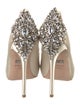 Badgley Mischka Satin Crystal Embellishments Pumps