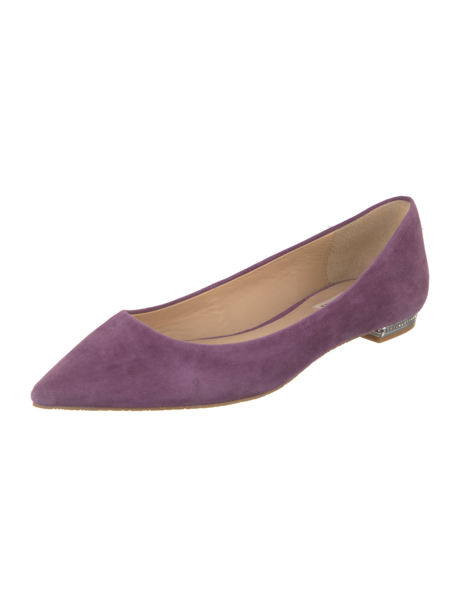 Badgley Mischka Satin Beaded Accents Ballet Flats
