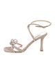 Badgley Mischka Leather Crystal Embellishments Sandals