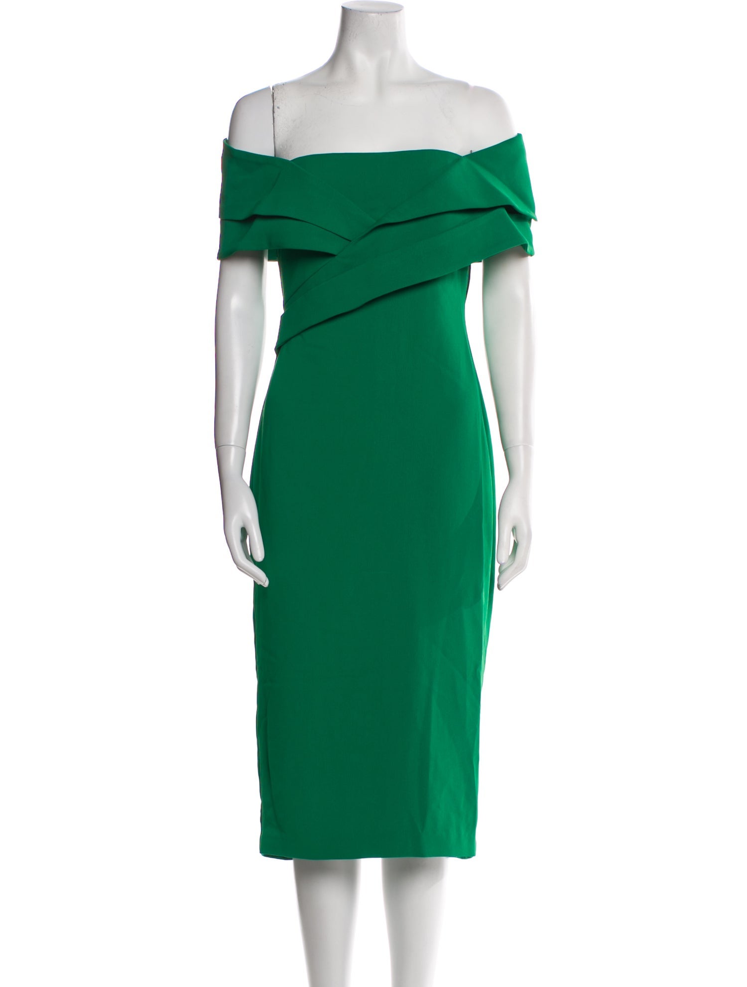 Badgley Mischka Off-The-Shoulder Midi Length Dress w/ Tags