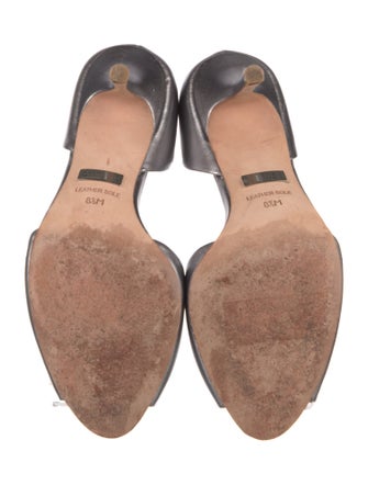 Badgley Mischka Leather Crystal Embellishments Sandals