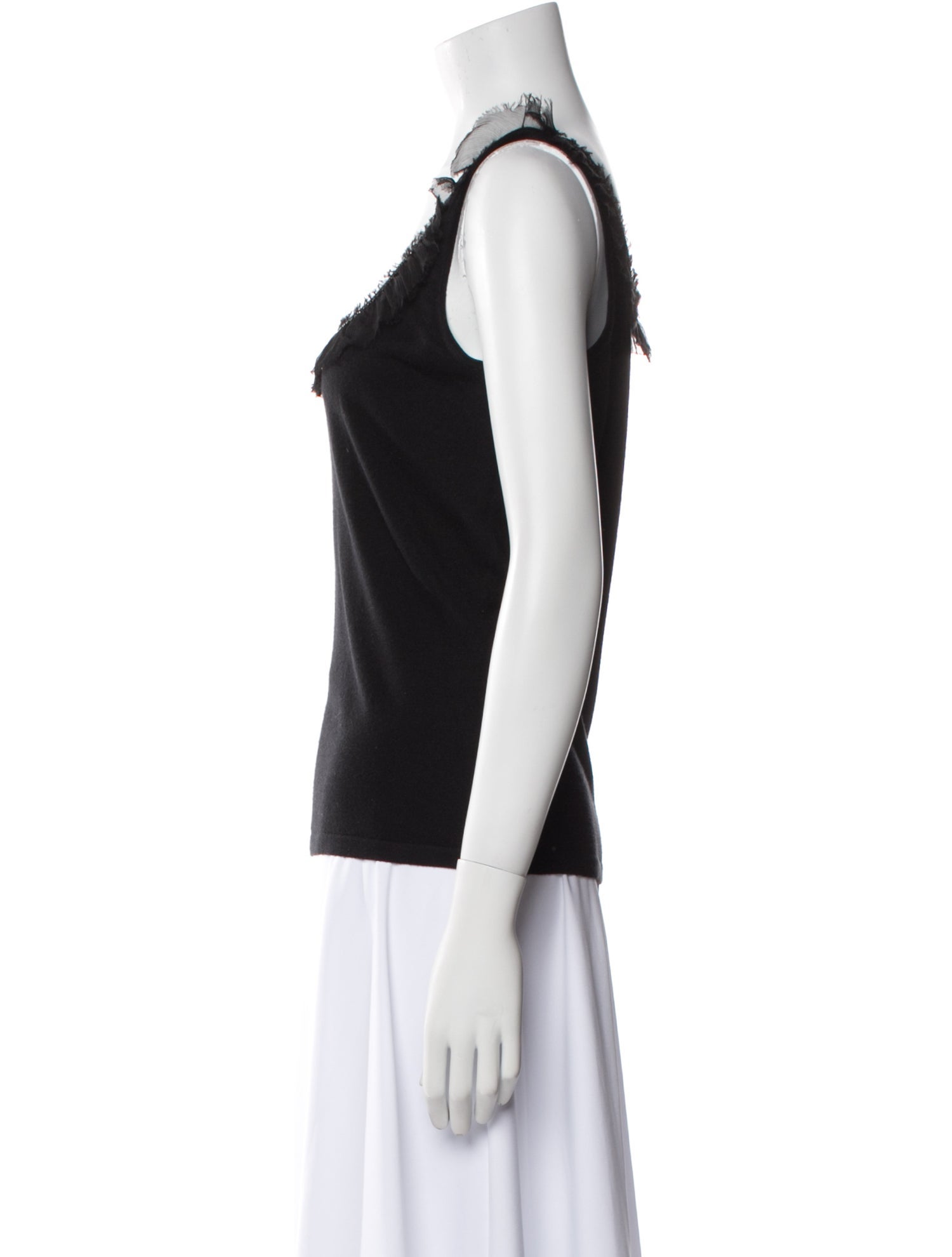 Badgley Mischka Silk Scoop Neck Top