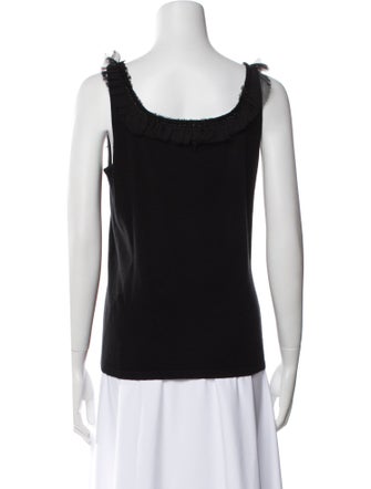 Badgley Mischka Silk Scoop Neck Top