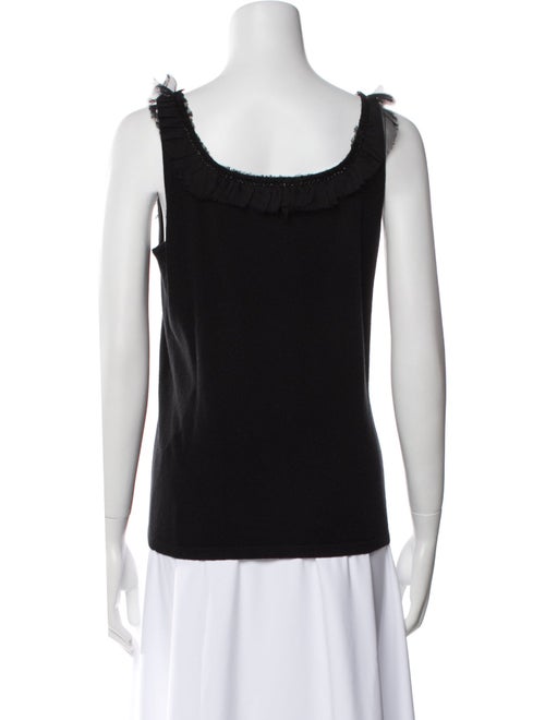 Badgley Mischka Silk Scoop Neck Top