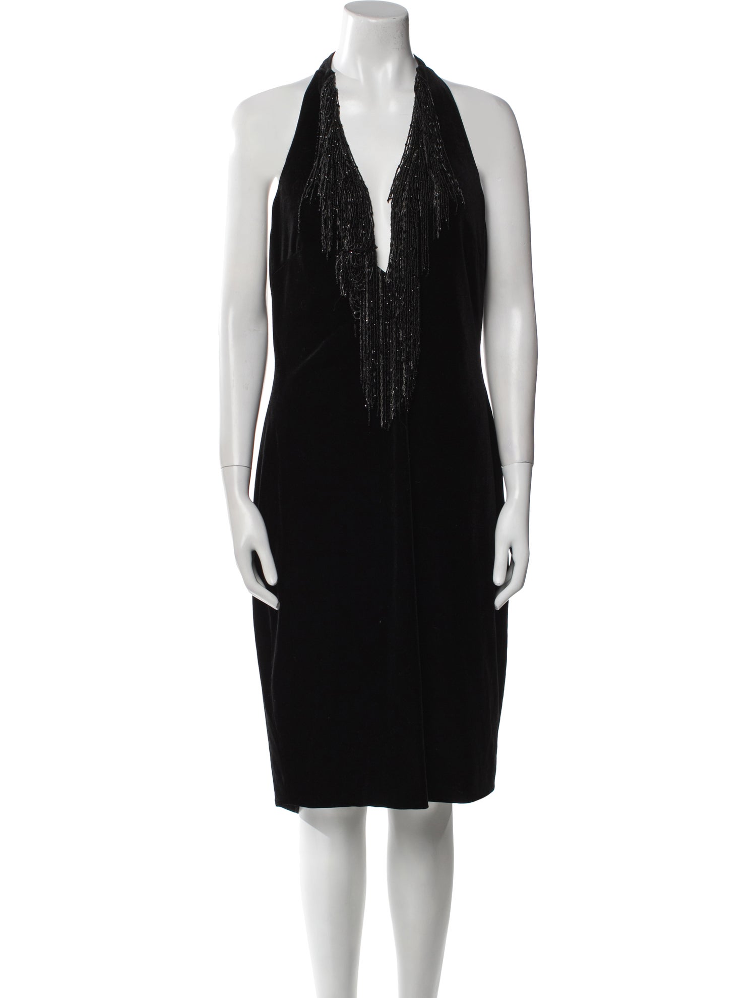 Badgley Mischka V-Neck Midi Length Dress