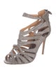 Badgley Mischka Suede Crystal Embellishments Sandals