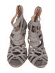 Badgley Mischka Suede Crystal Embellishments Sandals