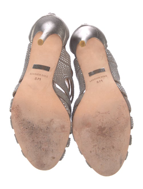 Badgley Mischka Suede Crystal Embellishments Sandals