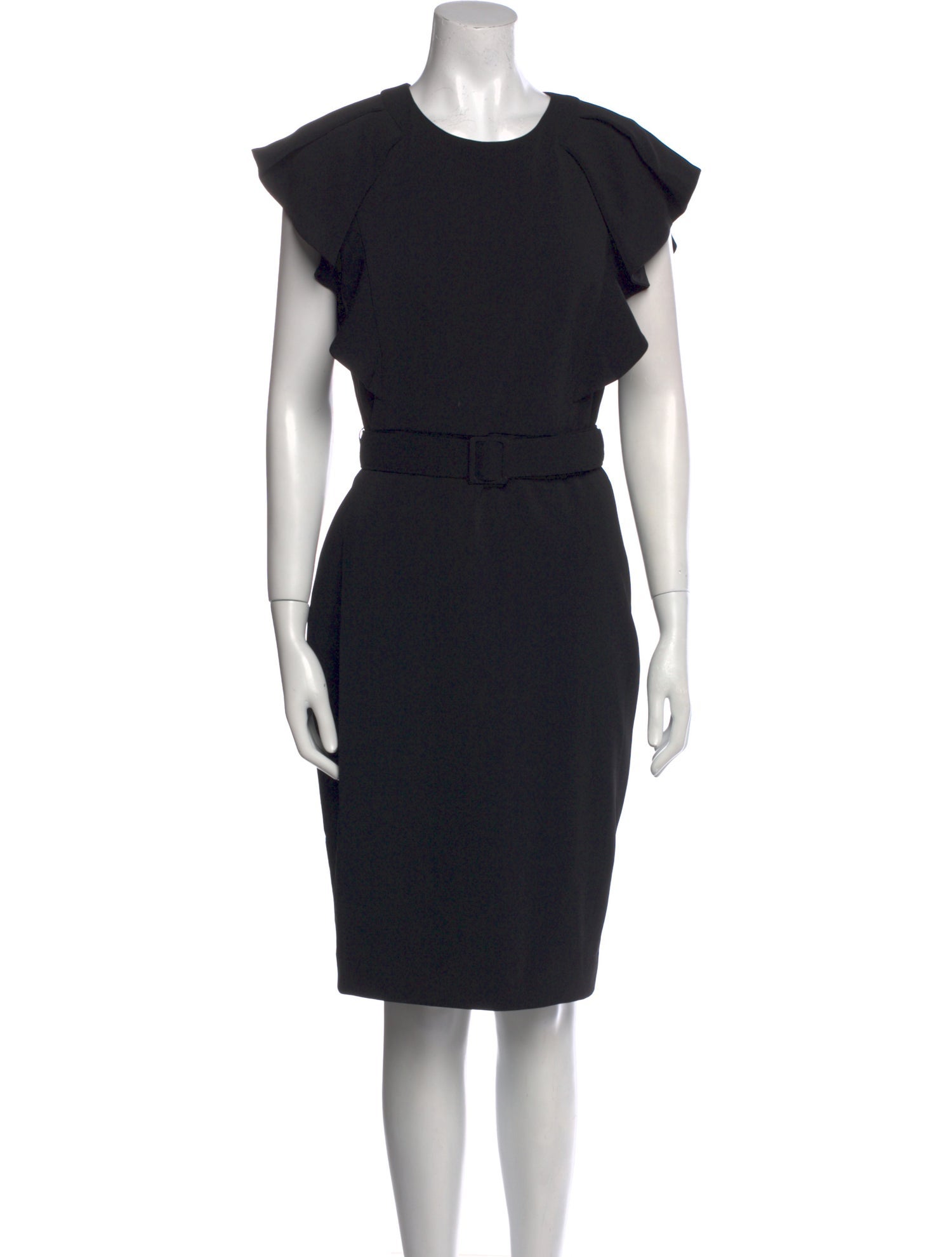 Badgley Mischka Crew Neck Knee-Length Dress