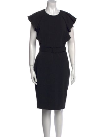 Badgley Mischka Crew Neck Knee-Length Dress