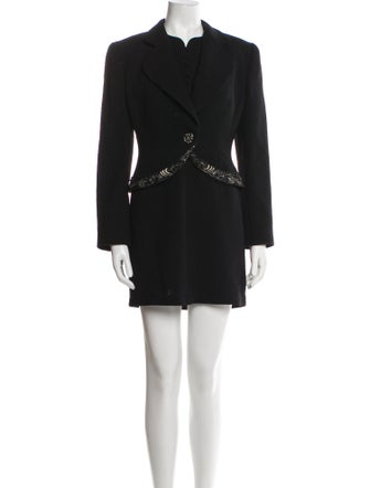Badgley Mischka Wool Embroidered Accent Dress Set