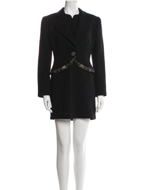 Badgley Mischka Wool Embroidered Accent Dress Set