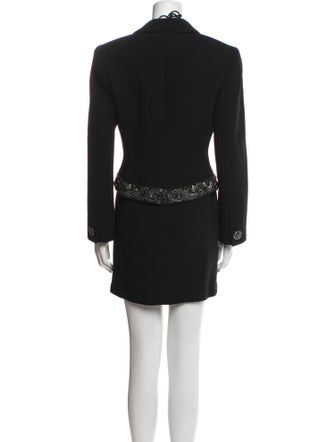 Badgley Mischka Wool Embroidered Accent Dress Set