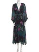 Badgley Mischka Floral Print Long Dress