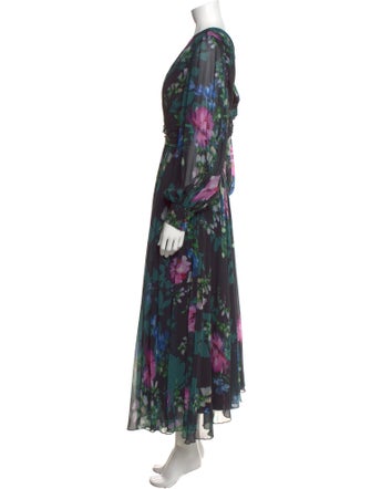 Badgley Mischka Floral Print Long Dress