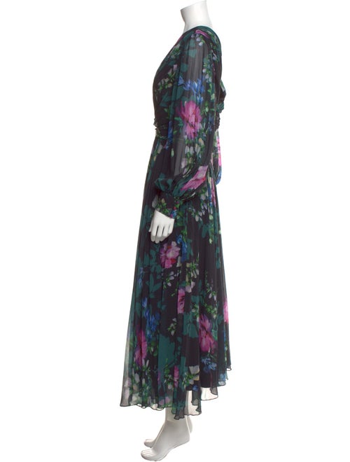 Badgley Mischka Floral Print Long Dress