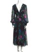 Badgley Mischka Floral Print Long Dress