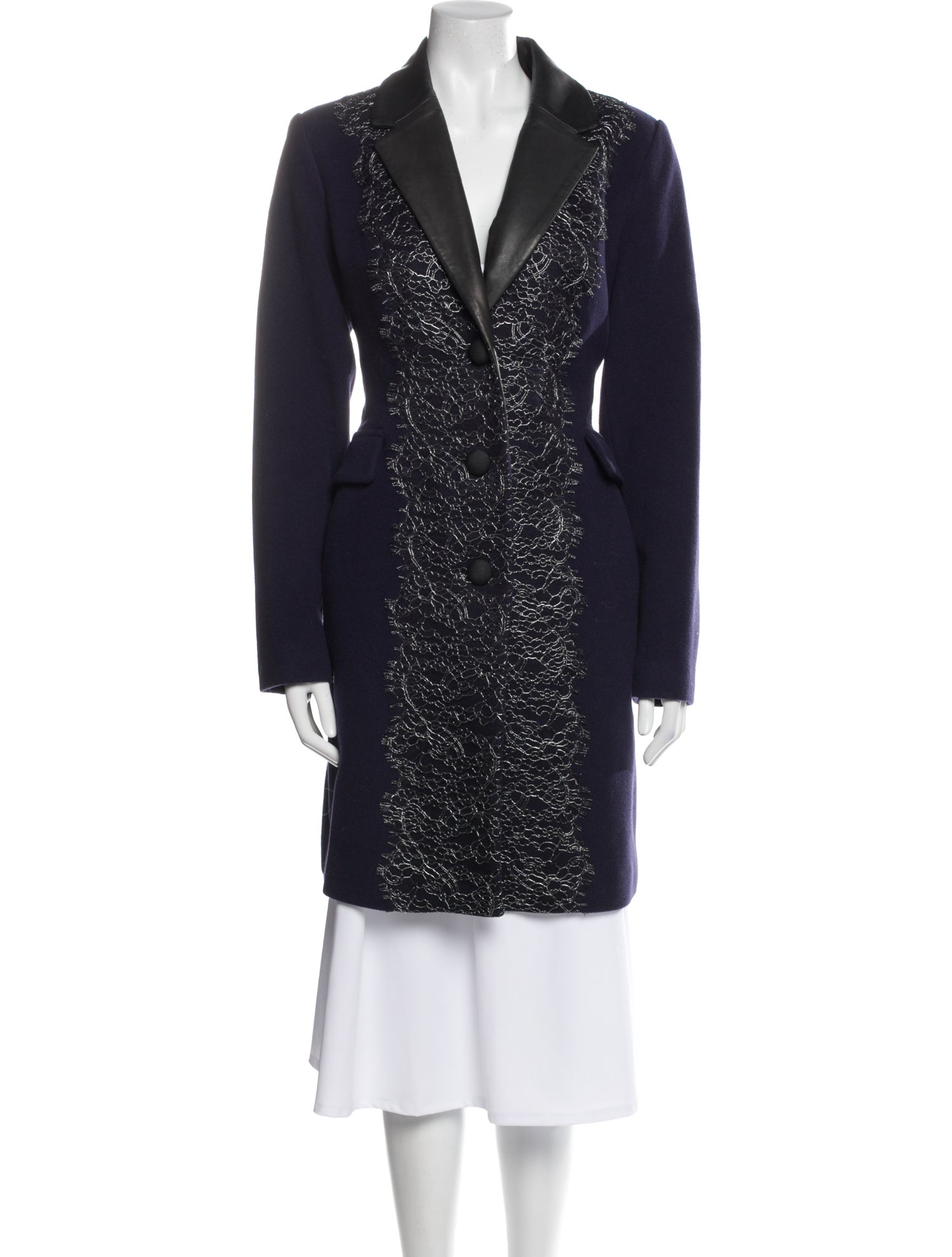 Badgley Mischka Wool Patterned Coat