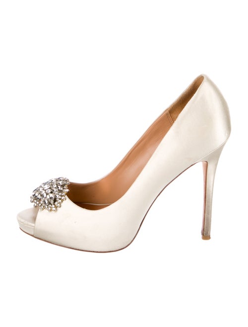 Badgley Mischka Satin Animal Print Slingback Sandals