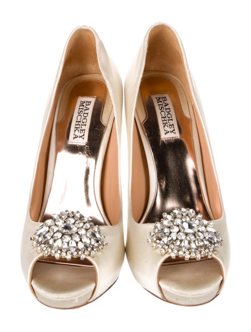 Badgley Mischka Satin Animal Print Slingback Sandals