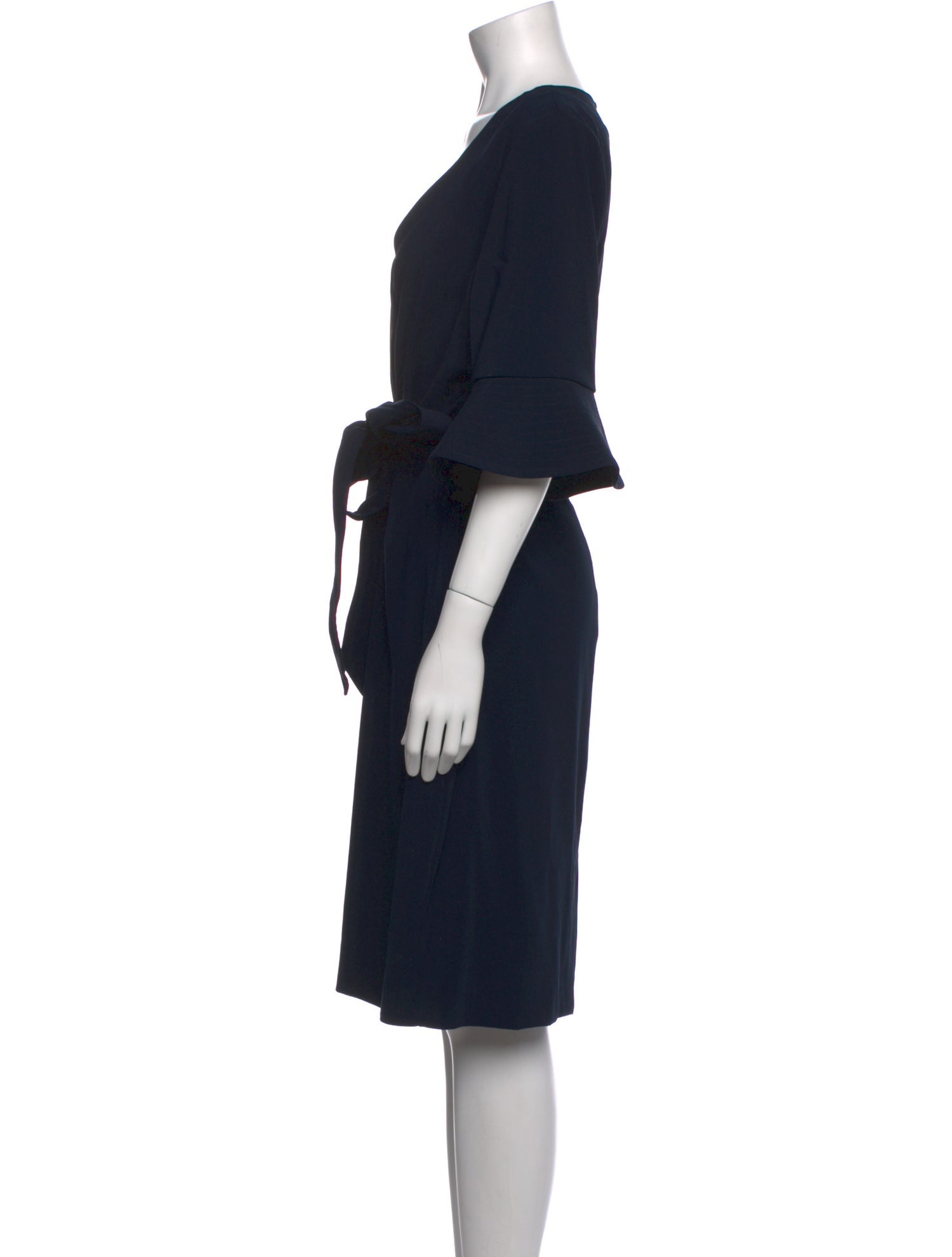 Badgley Mischka V-Neck Knee-Length Dress