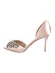 Badgley Mischka Satin Crystal Embellishments D'Orsay Pumps