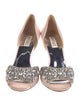 Badgley Mischka Satin Crystal Embellishments D'Orsay Pumps