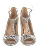 Badgley Mischka Glitter Animal Print T-Strap Sandals