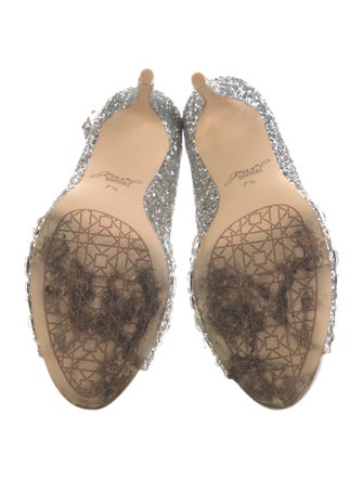 Badgley Mischka Glitter Animal Print T-Strap Sandals