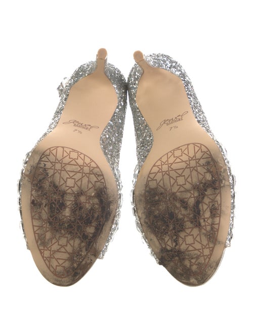 Badgley Mischka Glitter Animal Print T-Strap Sandals