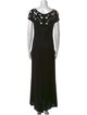 Badgley Mischka Bateau Neckline Long Dress
