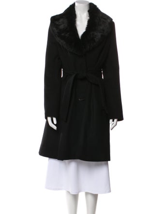 Badgley Mischka Wool Fur Coat