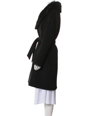 Badgley Mischka Wool Fur Coat
