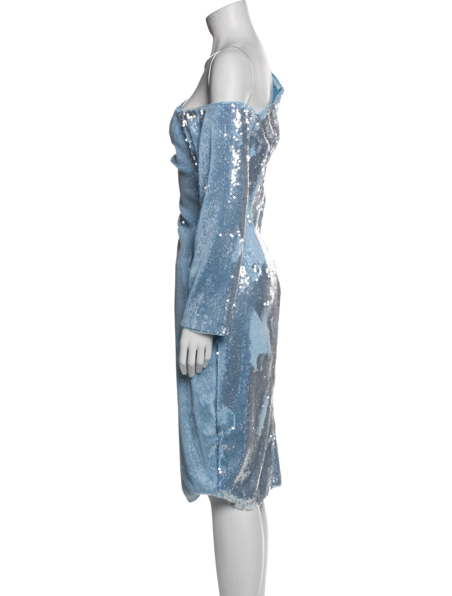 Badgley Mischka One-Shoulder Midi Length Dress