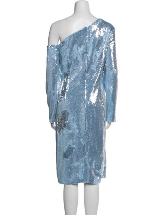 Badgley Mischka One-Shoulder Midi Length Dress