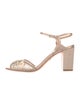 Badgley Mischka Silk Crystal Embellishments Sandals