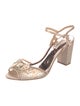 Badgley Mischka Silk Crystal Embellishments Sandals