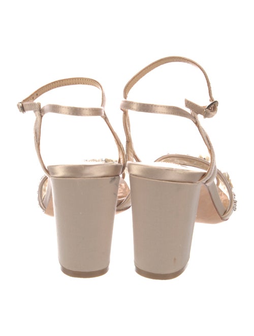 Badgley Mischka Silk Crystal Embellishments Sandals